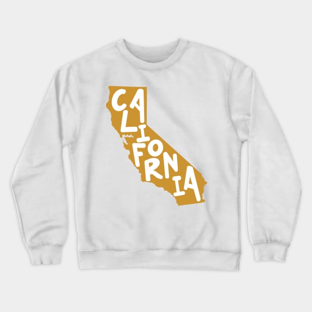 Copy of California Doodle Letters Map Outline-  yellow Crewneck Sweatshirt by emilystp23